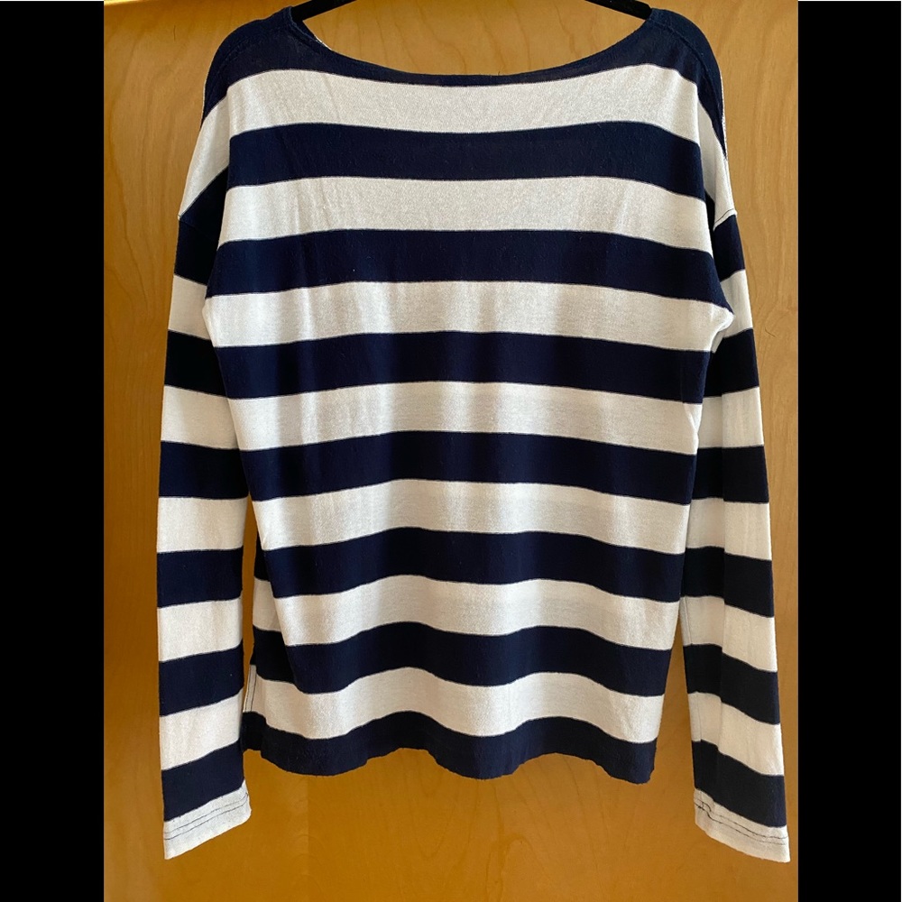 J. Crew Striped Cotton Long Sleeved Top - Picture 2 of 5